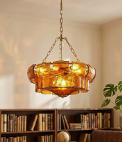 Lustre en verre de Murano fait main, style rétro français, lampe de plafond de luxe européenne pour restaurant, villa