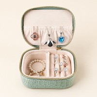 Boîte à bijoux portable de voyage en cuir PU avec fermeture éclair pour colliers, bracelets et boucles d'oreilles – Vente en gros