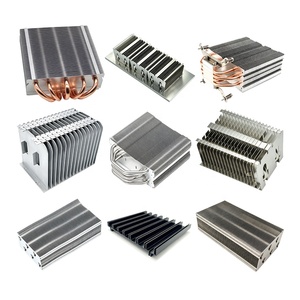 Dissipateur thermique en aluminium extrudé avec caloduc en cuivre sur mesure et ailettes à fermeture éclair pour le refroidissement industriel des <span class=keywords><strong>puces</strong></span> CPU - Product Image 1