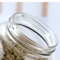 Frascos de Vidrio Transparentes Redondos para Almacenamiento, Recipientes Herméticos para Alimentos con Tapa Metálica para Gelatina, Ensaladas y Empaquetado de Cocina