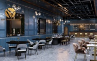 Design d'intérieur de salon de cigares, ensemble de meubles de salon de chicha personnalisé, comptoir de bar d'hôtel, restaurant, ensemble de table et de chaises de café moderne