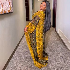 فستان الماس أفريقي مقاس حر قطعتين للنساء قفطان روب أنيق للسيدات فساتين سهرة لحفلات الزفاف ملابس أفريقية - Product Image 3