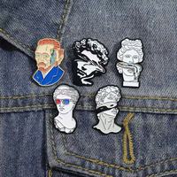 Cadeau Unique Célébrité Statue Humaine Art Émail Pins En Gros Classique Figure Sculpture Revers Chemise Sac À Dos Sac Broches Broches