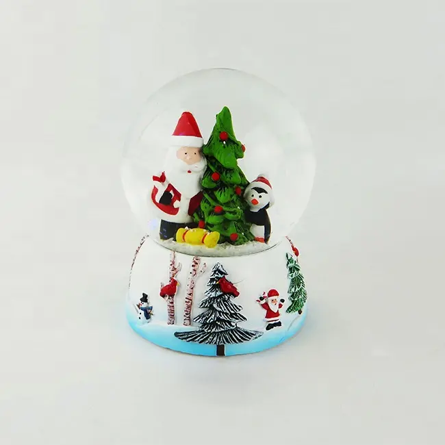 Kustom Hand Made Kaca Snowglobe dengan Manusia Salju Di Dalam untuk Hadiah dan Dekorasi Natal