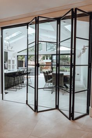 Portes d'entrée avant isolées modernes de bâtiment en acier de casserole porte pliante en acier de conception avec le verre