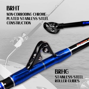 Caña de Pescar OEM de Aluminio con Punta Curva para Pesca de Grandes Peces, Caña de Barco con Punta Recta, Fibra de Vidrio, para Pesca de Atún y Tiburón en Alta Mar - Product Image 5
