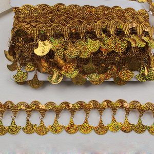 5MM DIY costura decorativa adornos de encaje dorado trenzado brillo lentejuelas borla flecos trenzado disfraz Tatting recorte de tela con cuentas - Product Image 6