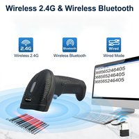 Lecteur de codes-barres sans fil CQH10BG 2.4G, lecteur de codes-barres filaire USB 1D CCD, scanner de codes-barres BT pour la numérisation des prix en magasin de détail