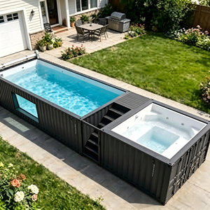 <span class=keywords><strong>Piscina</strong></span> Portátil Sobre el Suelo, <span class=keywords><strong>Piscina</strong></span> Prefabricada en Contenedor para Adultos y Niños - Product Image 4