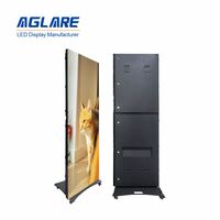 Aglare P1.86, pantalla de póster Led de pie para interiores y exteriores, pantalla de póster Led portátil de 1920X640mm para pancartas, tablero de pared de vídeo