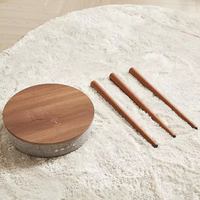 Table basse intelligente en bois MDF moderne avec haut-parleur Bluetooth, charge sans fil et port USB pour salon