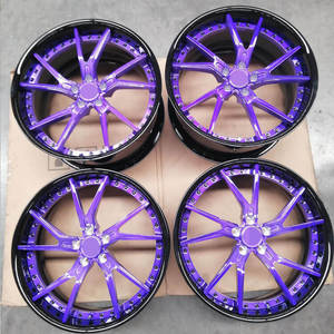 Jantes forgées en deux parties 5x114.3 noires et violettes pour Ford Mustang Boss 302 Mach 1 Gt350 Gt500 - Product Image 1