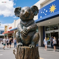 Décoration publique de la rue commerciale de la ville en plein air personnalisée grande statue d'animal coulé en bronze souche de squat géante Koala Sculpture en bronze