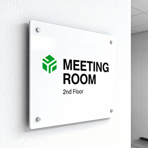 Signalisation directionnelle pour centre de conférence avec affichage du numéro de salle et système de guidage par flèche - Product Image 1
