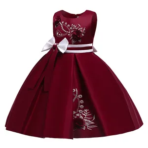 Children's Dress Girls' Summer Kids Clothes Sleeveless Solid Kids Ball Gown Flower Girls Dress 3-12years Formal 3 Pcs Regular