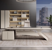 Bureau de gestion en forme de L de haute qualité avec boîte en fil table de bureau de meubles au design moderne