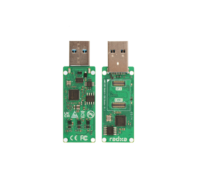 Chipboard Radxa UFS EMMC Module Reader Dual-Protocol Dual-Channel USB 3.0 Adapter/Reader Dual-Channel Data Transfer Two-channel