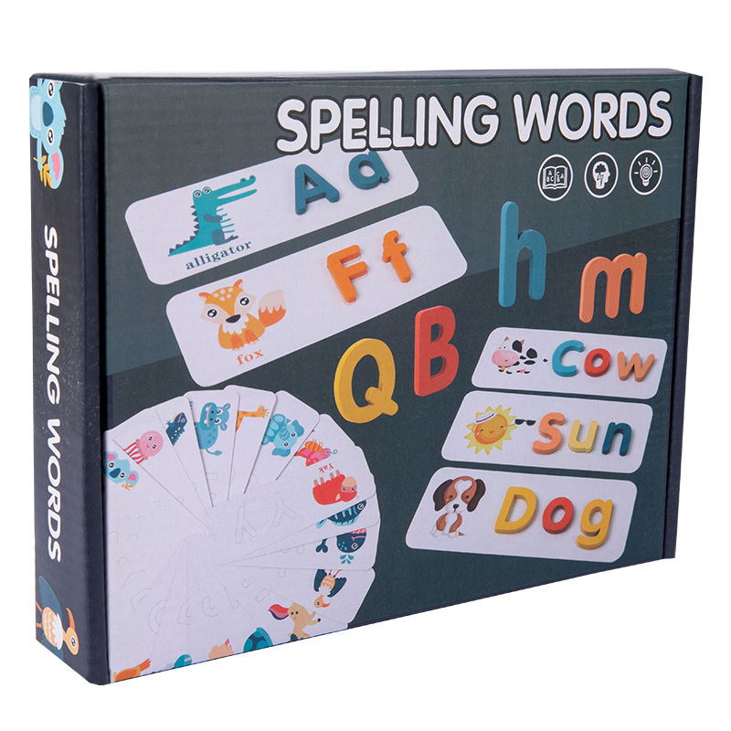 Дети Монтессори заклинание слова Игра Деревянная Игрушка раннего обучения, с изображением букв алфавита, 3D Головоломка Детские развивающие игрушки для детей