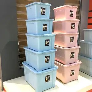 60L Casa Organizzatore Scatola di Immagazzinaggio Impilabile In Plastica Con Ruota scatola di immagazzinaggio cestino dei rifiuti