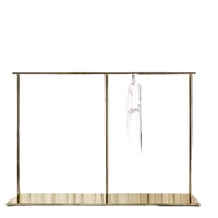 Équipement de magasin de vêtements de luxe Étagère modulaire en acier inoxydable doré Porte-robe Support d'affichage en or pour boutique