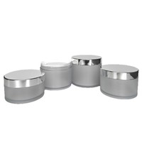 En stock – Pot en plastique PET givré à parois épaisses, haut de gamme, 200g, 250g, avec couvercle argenté moulé et large ouverture, 4oz