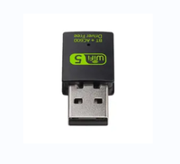Dongle WiFi Dual Band 2.4G/5G 600mbps Berkualitas Tinggi 2-in-1 dengan Antarmuka USB2.0 untuk Laptop, Tanpa Driver, Kartu Jaringan Nirkabel, Tersedia