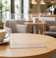 Présentoir de table en acrylique transparent double face pour cartes de visite – Idéal pour bureau, réception et branding