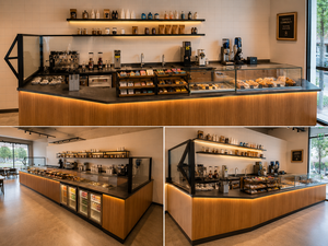 Diseño Moderno de Cafetería Comunitaria, Barra de Café de Madera Personalizada, Mostrador para Estación de Café, Estaciones de Café Profesionales, Expositor para Tienda de Café - Product Image 2