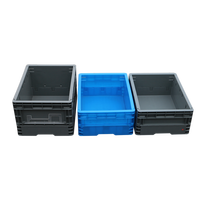 Caisses en plastique solides pliables, écologiques, recyclables, empilables et emboîtables, robustes pour le transport et le stockage des légumes