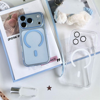 Coque de téléphone ultra-fine en PC rigide pour iPhone 18Pro 17 Air 16 15 14 Plus 13 12 Pro Max, transparente avec protection magnétique de l'objectif