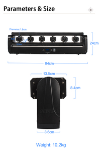 SHEHDS 6 Eyes 3-in-1 Bewegingskop Laser Volledige Kleur 6x500mW RGB Licht Disco DMX512 DJ Laser DMX Besturing Stage Headlight - Product Image 3