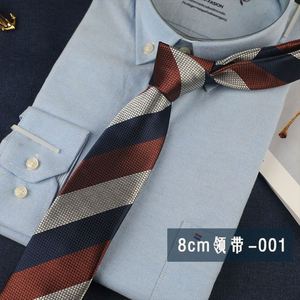 Men's Business Casual Wide Design 8cm Hand <b>Tie</b> Neck Polyester Striped Business 8cm Neck <b>Tie</b> - Product Image 6