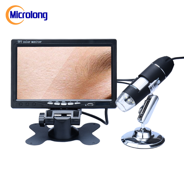 High-quality AV/TV/CVBS Interface Digital Microscope 1280X720 Resolution LCD Display 8 LED Illumination Two-stage Dedicated Head