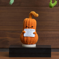 Op maat gemaakte groothandel fruit en groente emotionele ondersteuning handgemaakte gehaakte amigurumi poppen ornament met positief label basis