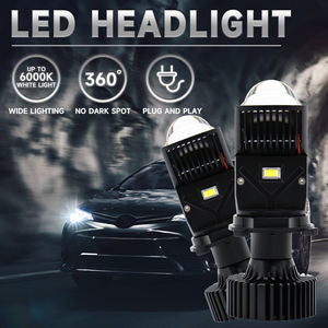 Phare de voiture LED Y3 12V 240W 6000K avec mini-lentille projecteur H4 10000 Lumens, ajustement universel - Product Image 6