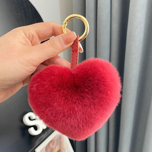 Cadeau promotionnel : <span class=keywords><strong>Porte</strong></span>-<span class=keywords><strong>clés</strong></span> <span class=keywords><strong>pompon</strong></span> en fausse <span class=keywords><strong>fourrure</strong></span> <span class=keywords><strong>véritable</strong></span> et moelleuse de 10 cm, motif dessin animé, en forme de fleur ou de cœur, pour sac ou voiture - Product Image 6