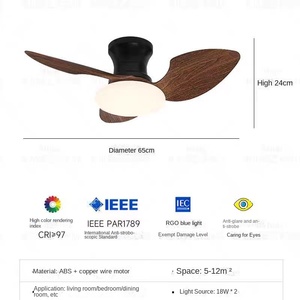 Nordic 3 aspas 25 pulgadas Sala de estar Comedor Ventilador de techo y lámpara de techo con control remoto - Product Image 5