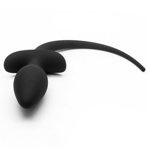 <span class=keywords><strong>Plug</strong></span> Anale a Coda di Cane in Silicone Nero, Giocattolo Sessuale, Massaggiatore Prostatico Anale - Product Image 4