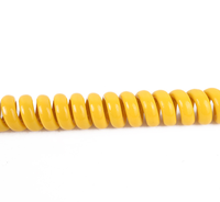 Cable en espiral aislado de PVC PU amarillo resorte de núcleo de cobre brillante de tamaño personalizado cables fiables