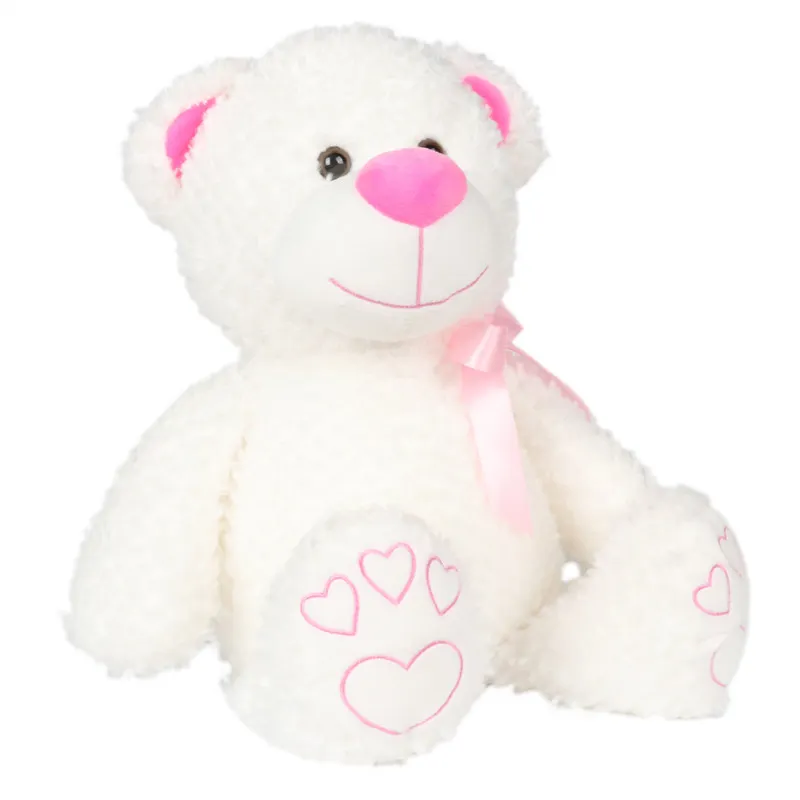 Custom Valentine's Day Soft Teddy Bear Doll White Plush Toy Stuffed Animal Teddy Bear for Gifts