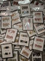 Juego de 10 Uñas Acrílicas Stiletto de Lujo Hechas a Mano con Puntas Largas para Salón de Uñas