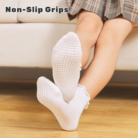 Chaussettes bébé à volants pour filles, antidérapantes, avec grip, mignonnes et décorées de volants |   Coton doux d'intérieur à volants