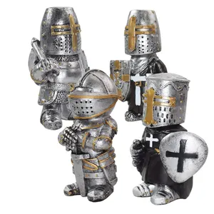 2021 guardiani gotici gnomi rinascimento croce medievale templare crociato Figurine armatura miniatura cavalieri europei scultura