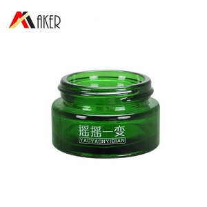 Design de mode 20ml verts semi-transparente vide crème cosmétique bocal en verre avec couleur or de luxe bouchon à vis - Product Image 3