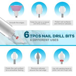 NUEVO Taladro de Uñas Inalámbrico, Lijadora Eléctrica de Uñas, Máquina de Manicura Inalámbrica, Fresadora, Juego de Brocas de Plástico para Uñas - Product Image 6