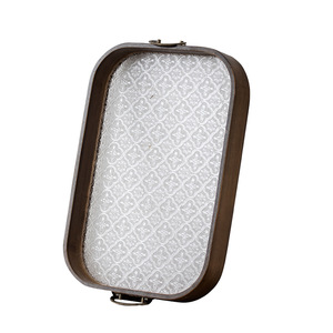 Plateau de service rectangulaire en bois avec poignée pour le thé, le café, usage domestique, couleur unie - Product Image 5
