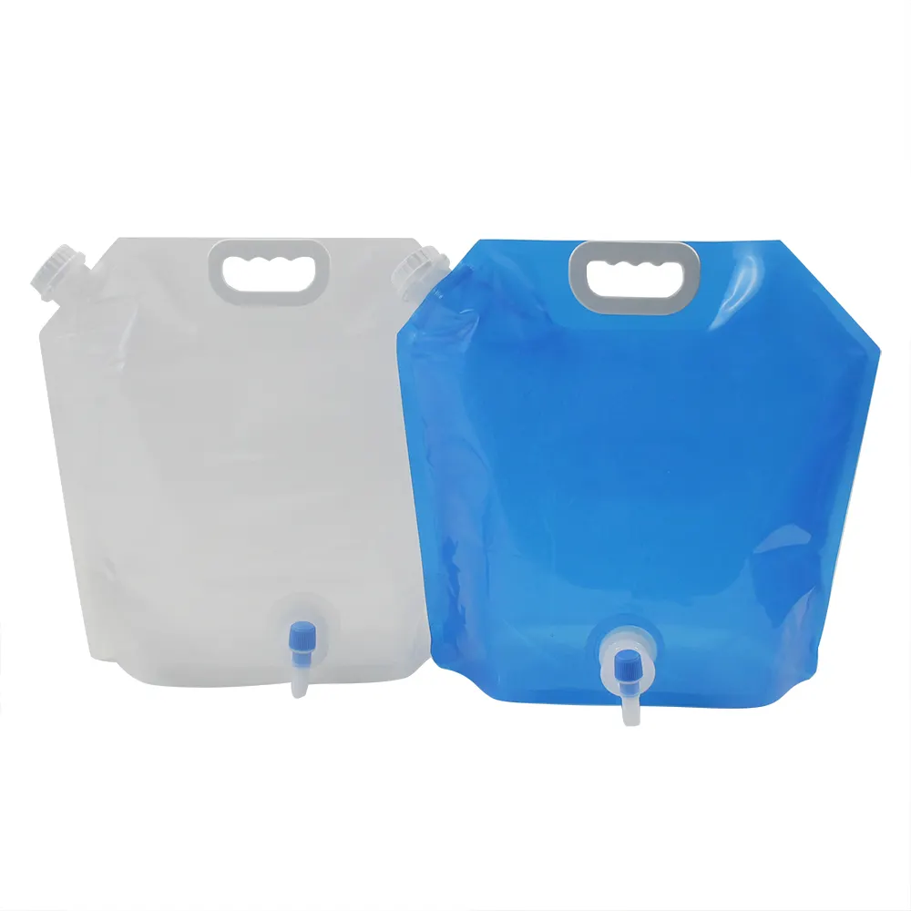 Personalizado transparente/papel de aluminio 5l grano sellado a prueba de humedad almacenamiento plástico agua Stand Up bolsa con pico