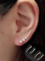 Version coréenne de bijoux haut de gamme Dangle & Chandelier drame avec le même strass longues boucles d'oreilles de mariée pour la saint-valentin