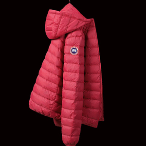 Piumino Corto Casual da <span class=keywords><strong>Donna</strong></span> Autunno/Inverno 2024 con Cappuccio e Imbottitura Leggera in Piuma d'Oca Bianca per Uomo e <span class=keywords><strong>Donna</strong></span> - Product Image 3