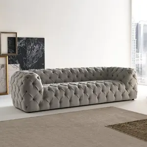 Grande sofá de couro falso moderno cinza, sala de estar, móveis, design de luxo, conjunto de sofá
